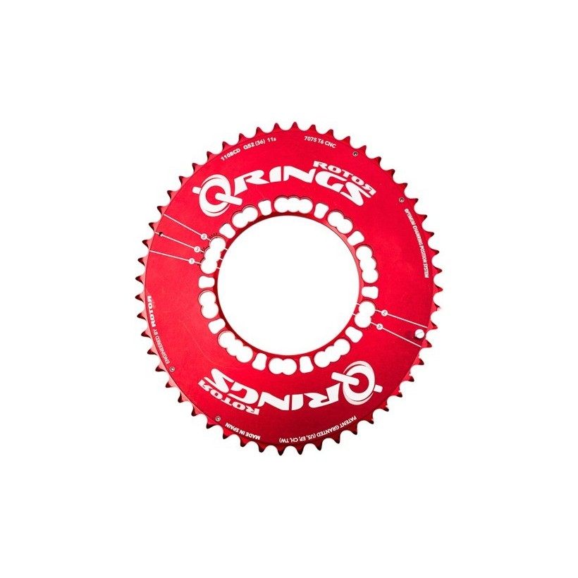 Plateau Oval Rotor Q Ring Aero Ext Rieur Rouge