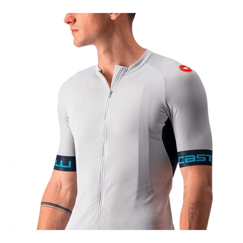 Acheter Pas Cher Maillot Castelli Classifica Manches Courtes Blanc Bleu