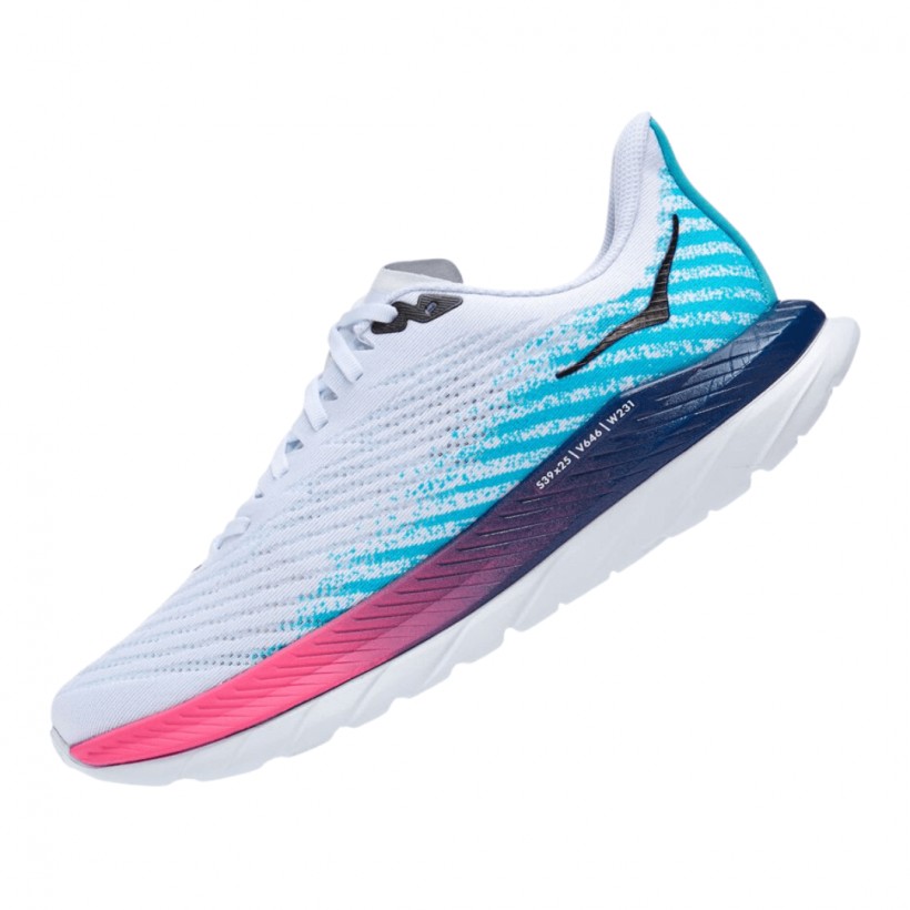 Oferta Zapatillas Hoka One One Mach 5 Blanco Azul Mujer Mejor Precio