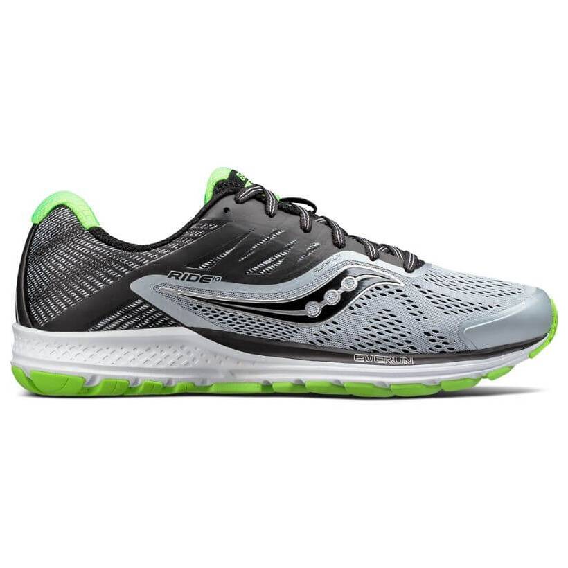 Saucony Ride 10 AW17 Schuhe in Grau, Blau und Limette