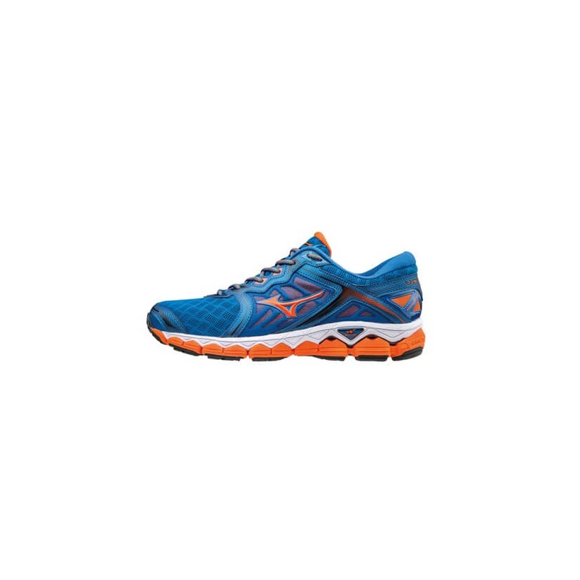 Mizuno Wave Bleu Ciel Orange Noir Chaussure Hommes AW17