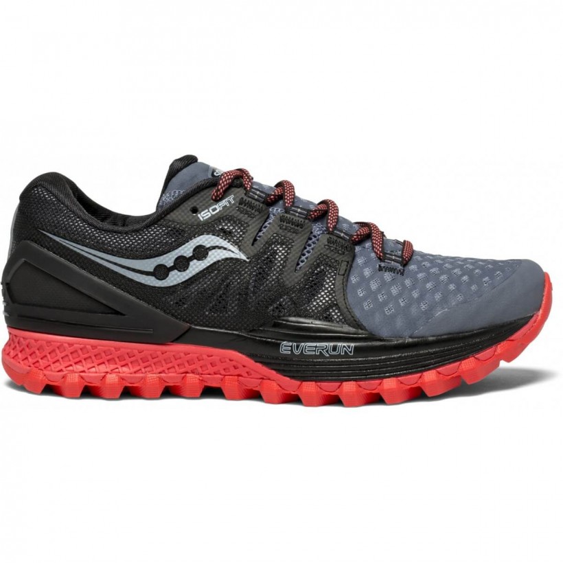 Chaussures Running Saucony Xodus ISO 2 Gris Noir Corail Femme