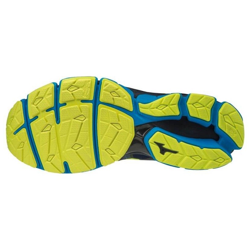 Zapatillas Mizuno Wave Sky 2 Negro Azul Amarillo Hombre