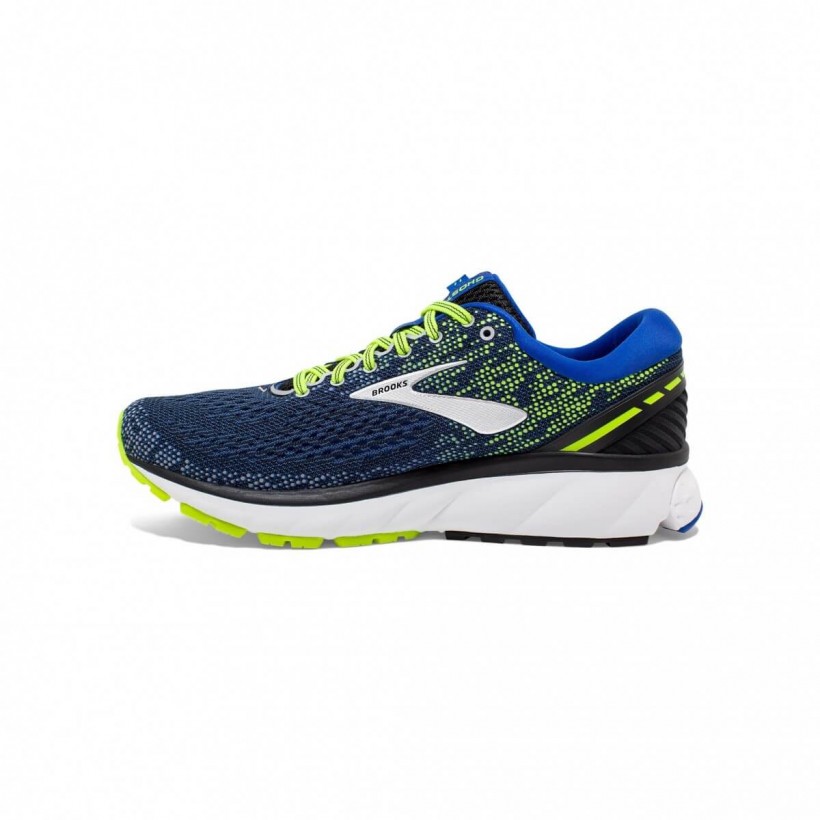 Brooks Ghost 11 Noir Bleu Jaune SS19 Homme