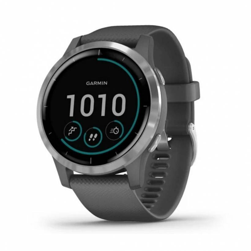 Garmin Vivoactive 4 Grau mit silberner Schnalle