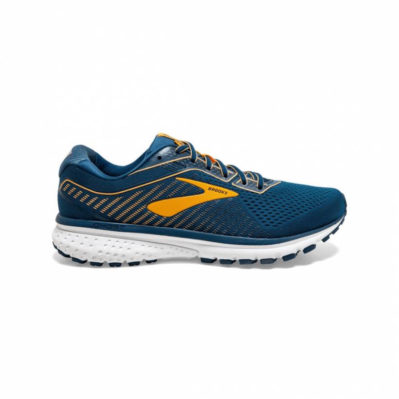 Sapatos masculinos Brooks Ghost 12 Azul Amarelo SS20