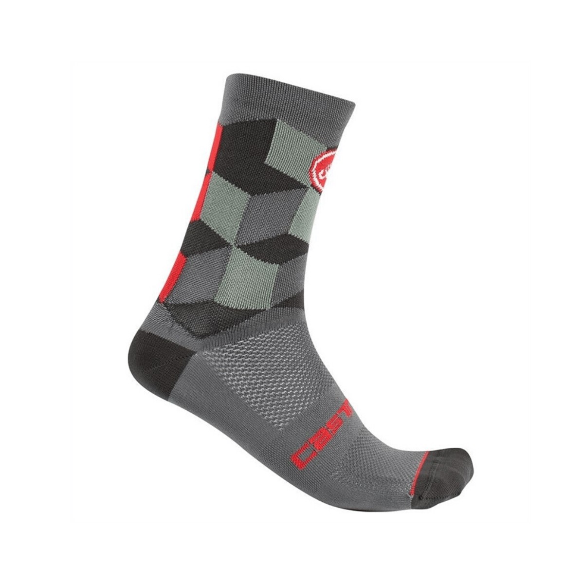 Castelli Unlimited Socken Schwarz Dunkelgrün Rot