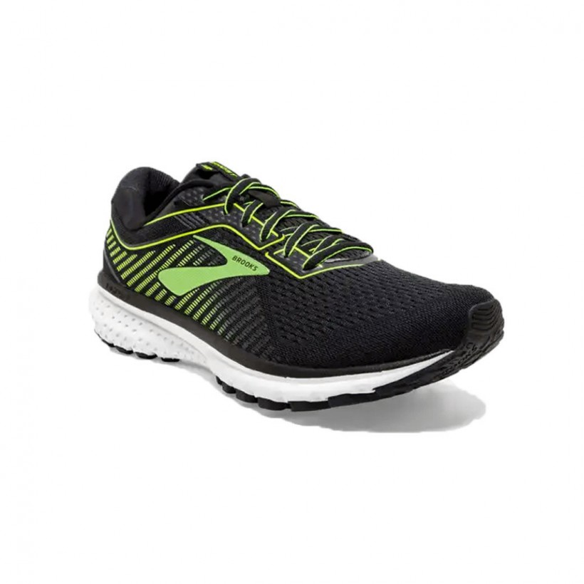 Brooks Ghost 12 Black Lime Green PV20 Shoes