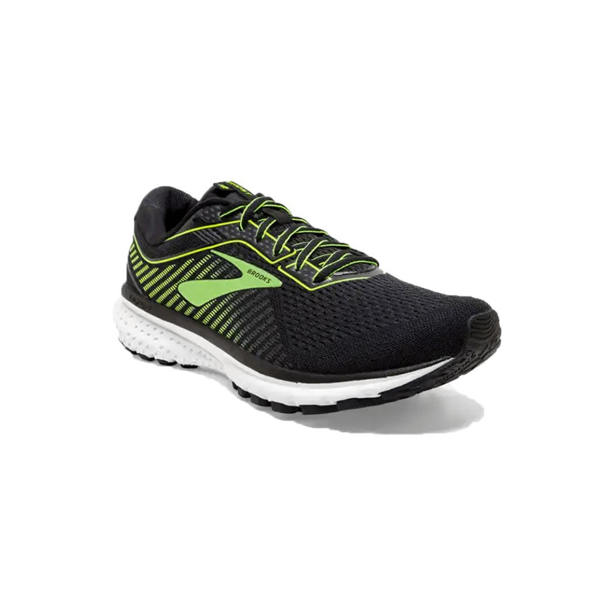 Brooks Ghost 12 Black Lime Green PV20 Shoes
