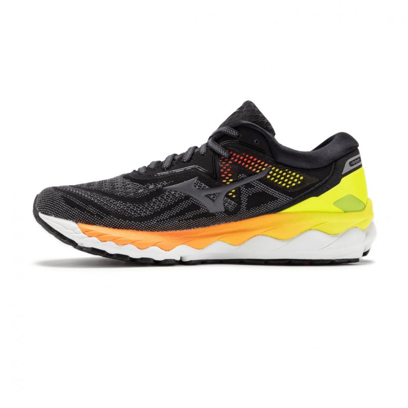 Sapatos masculinos Mizuno Wave Sky 4 Preto Amarelo AW20