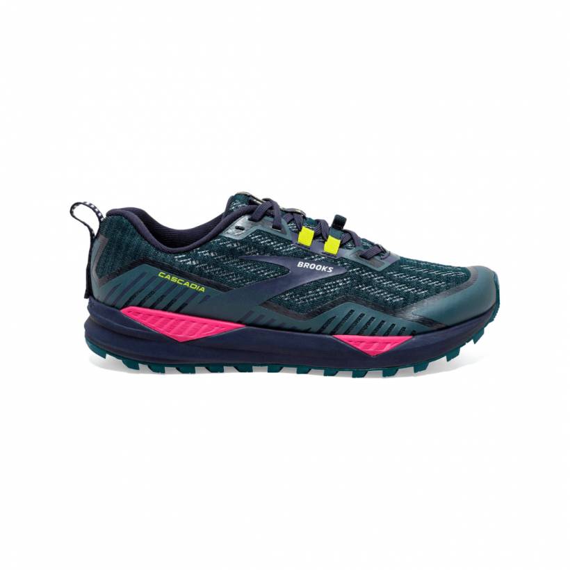 Brooks Cascadia 15 Blue Pink Yellow Damenschuhe