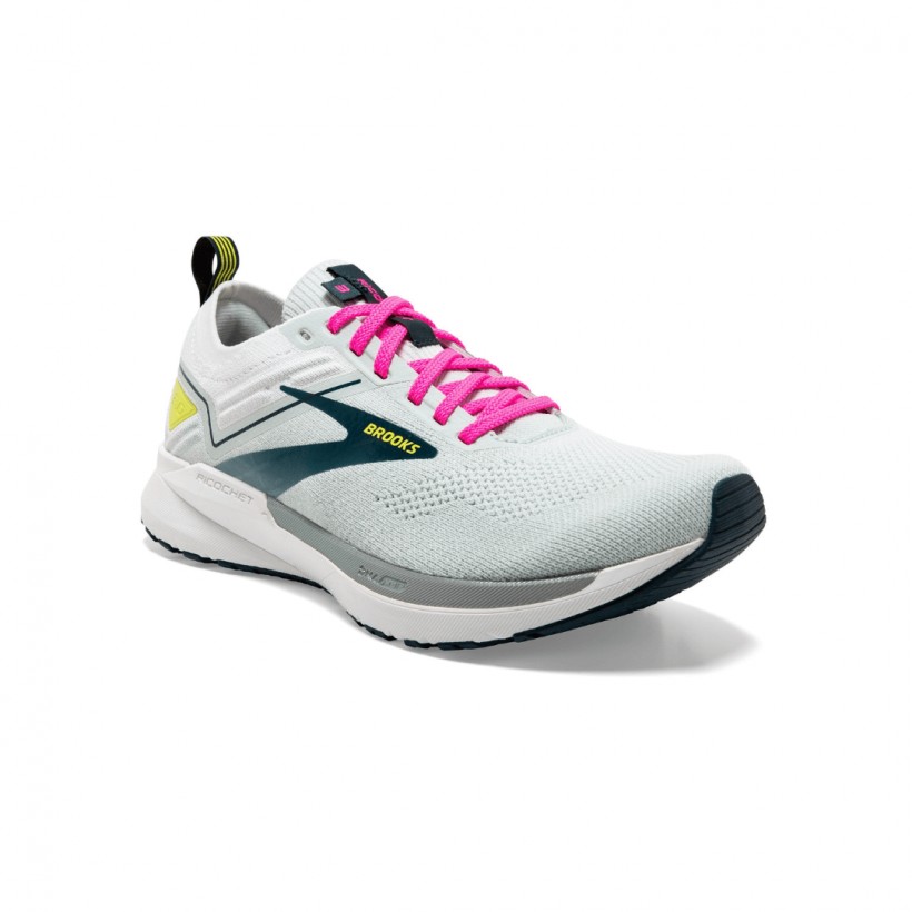 Brooks Ricochet 3 Gray Pink Women Shoes