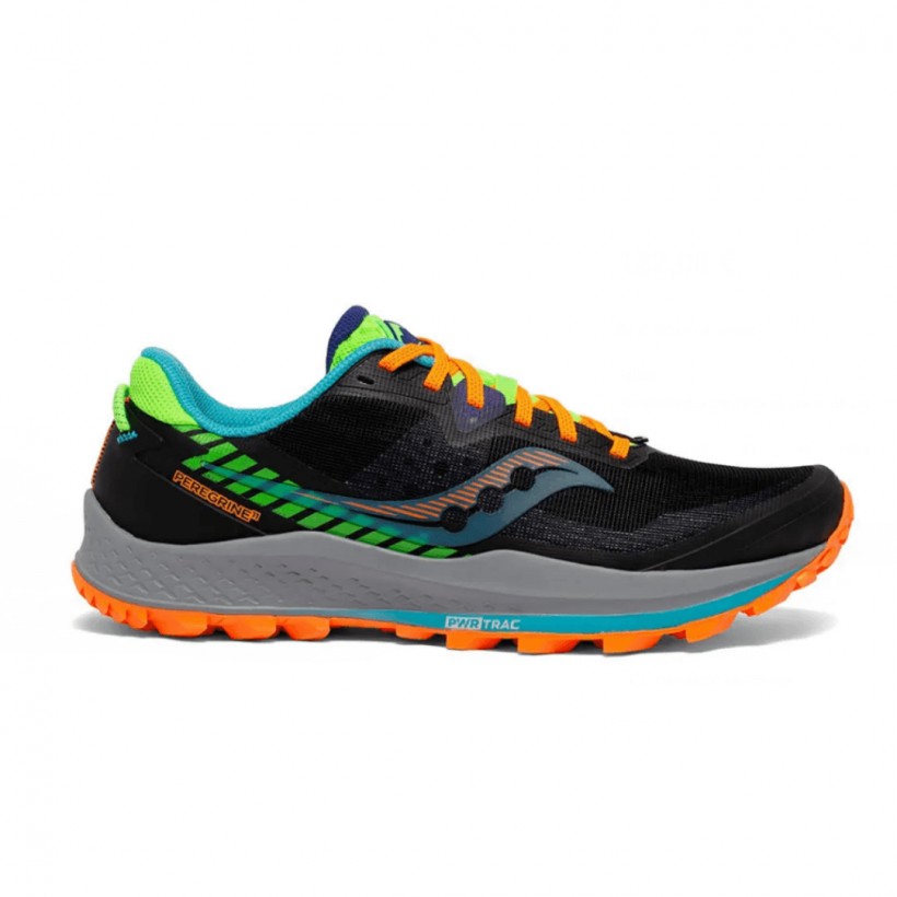 Saucony Peregrine 11 Running Shoes Black Orange Green SS21