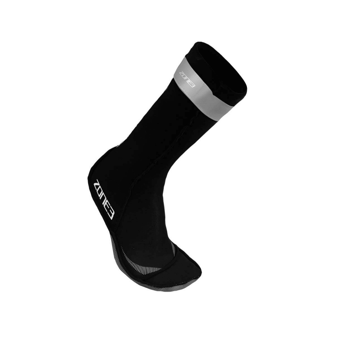 Zone3 reflektierende graue Neopren-Schwimmsocken, Größe M