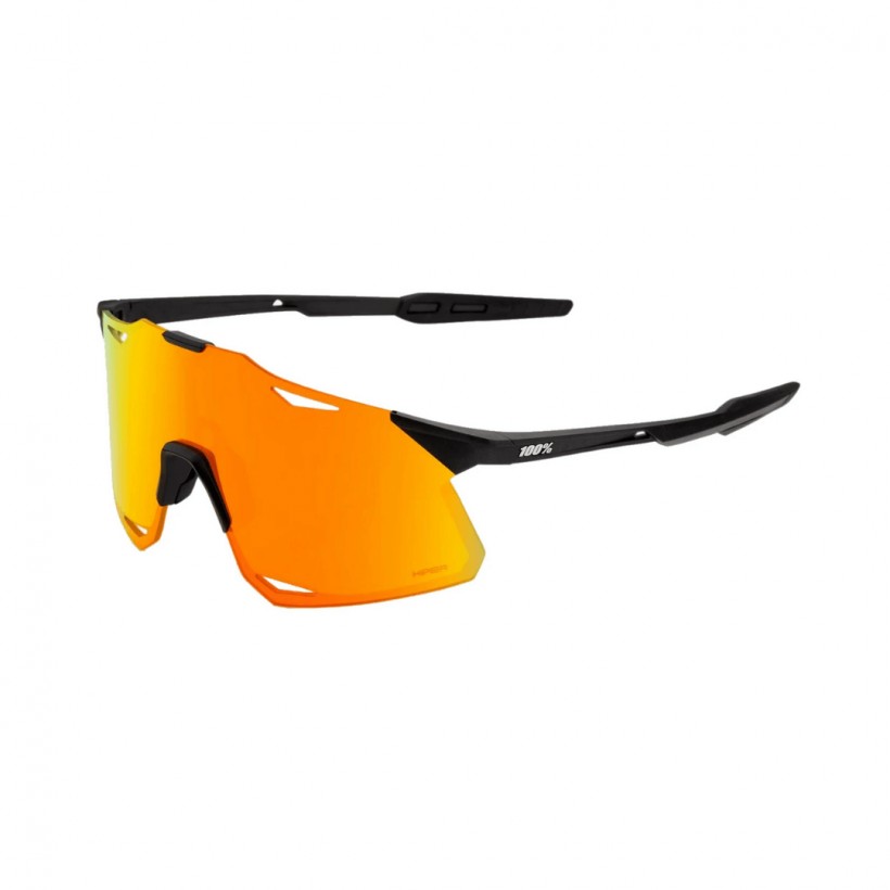 Óculos 100% Hypercraft - Preto Mate - Vermelho HiPER Multicamadas - Lentes espelhadas