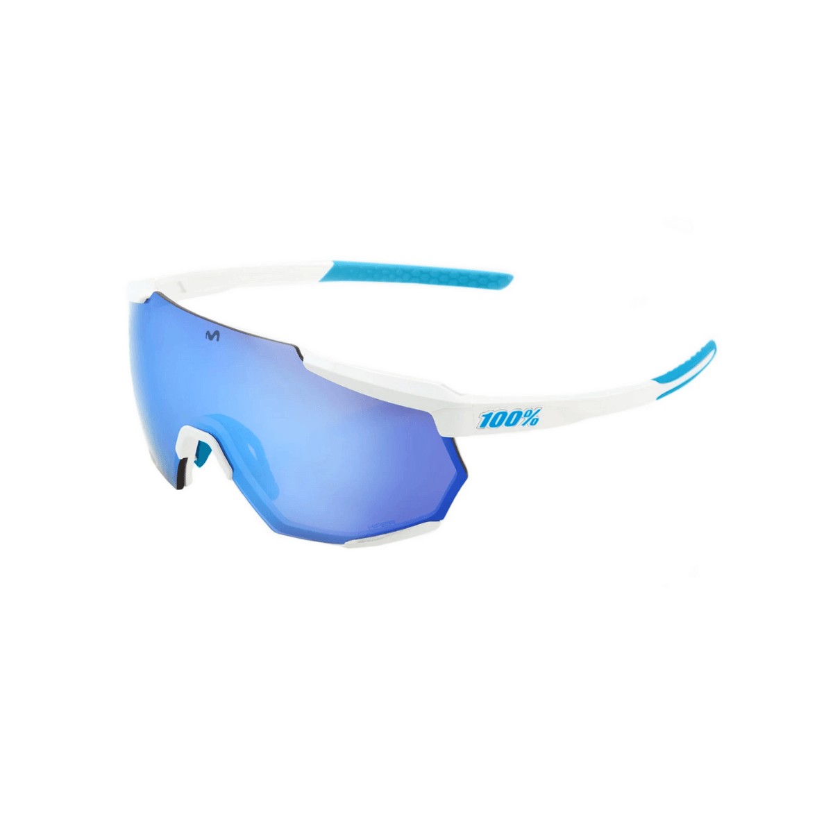 100% Racetrap-Brille - Movistar Team White HiPER® Blue Multilayer - Spiegelgläser