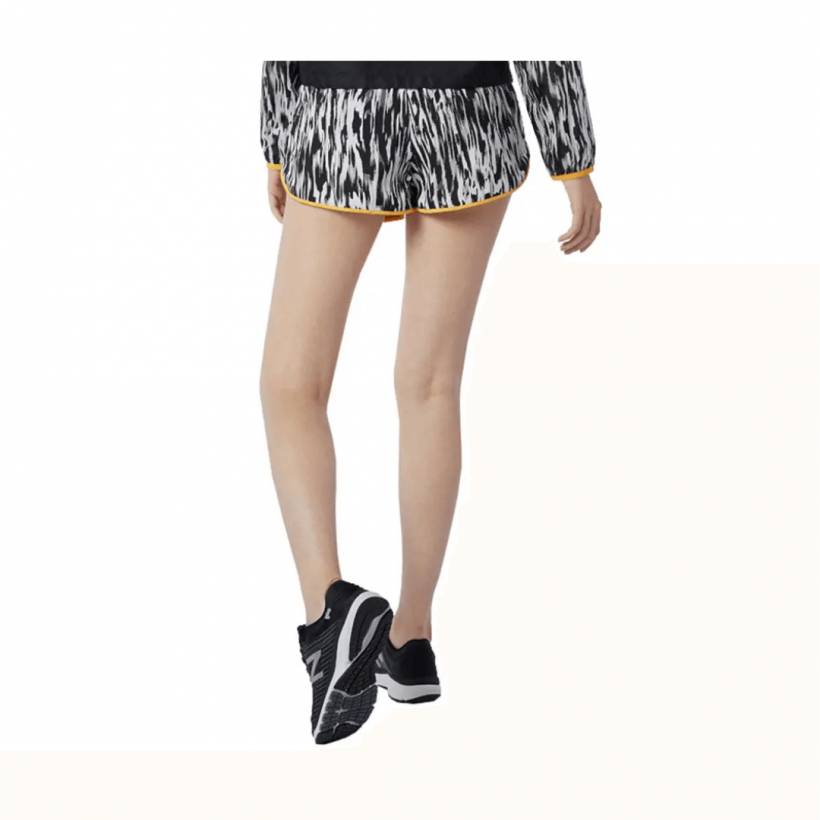 New Balance Printed Fast Flight Split Shorts White Black Women