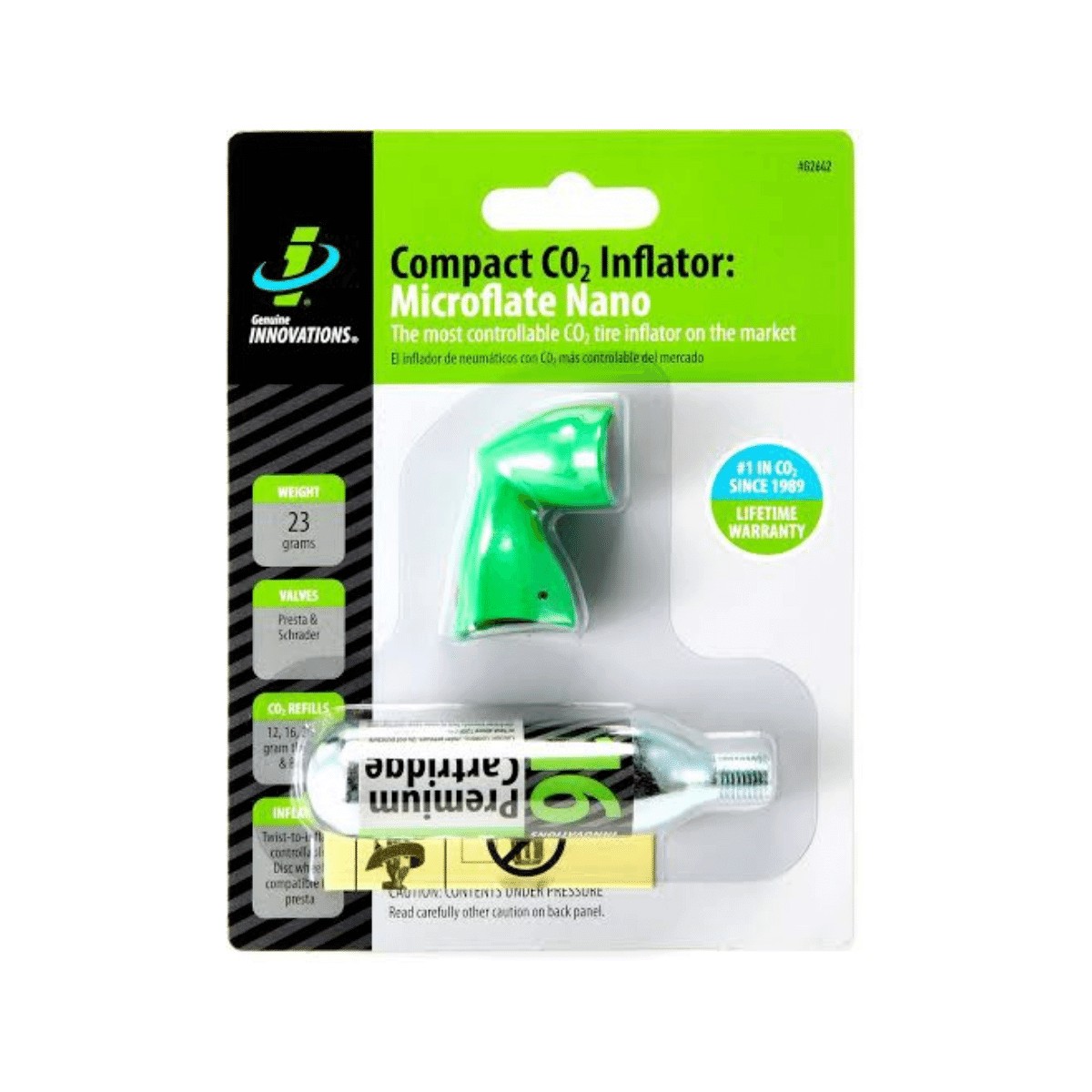 Kompakter CO2-Inflator: Microflate nano CO2-20 gr Echte Innovationen