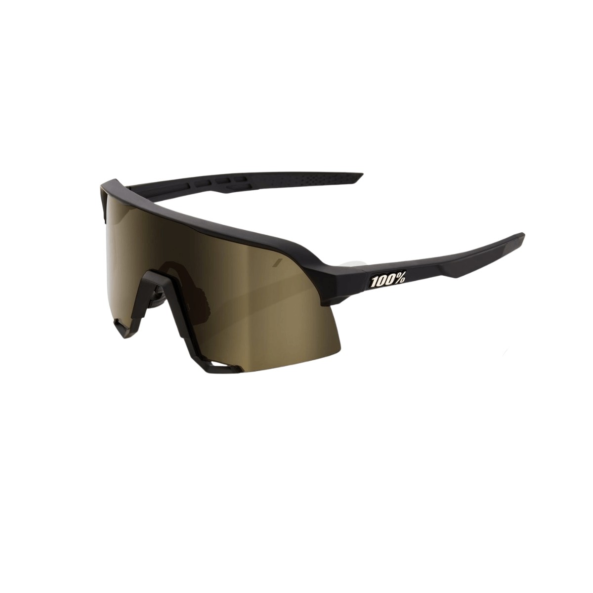 100% S3 Mattschwarze Brille - Weiche Goldspiegellinse (Soft Tact Black - Weiche Goldlinse)