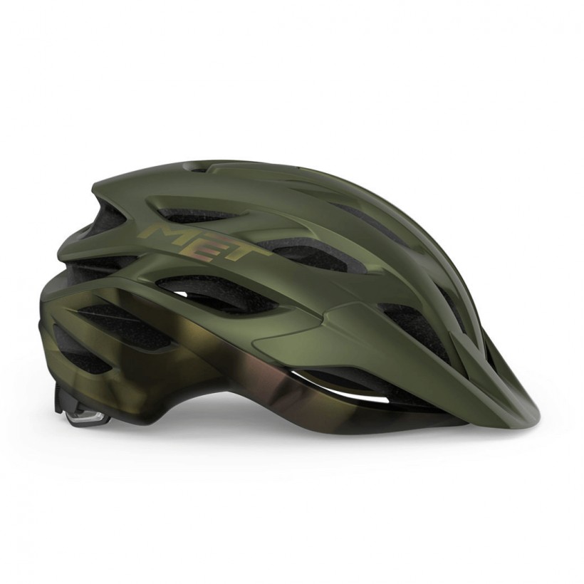 Casco Met Veleno verde iridescente opaco