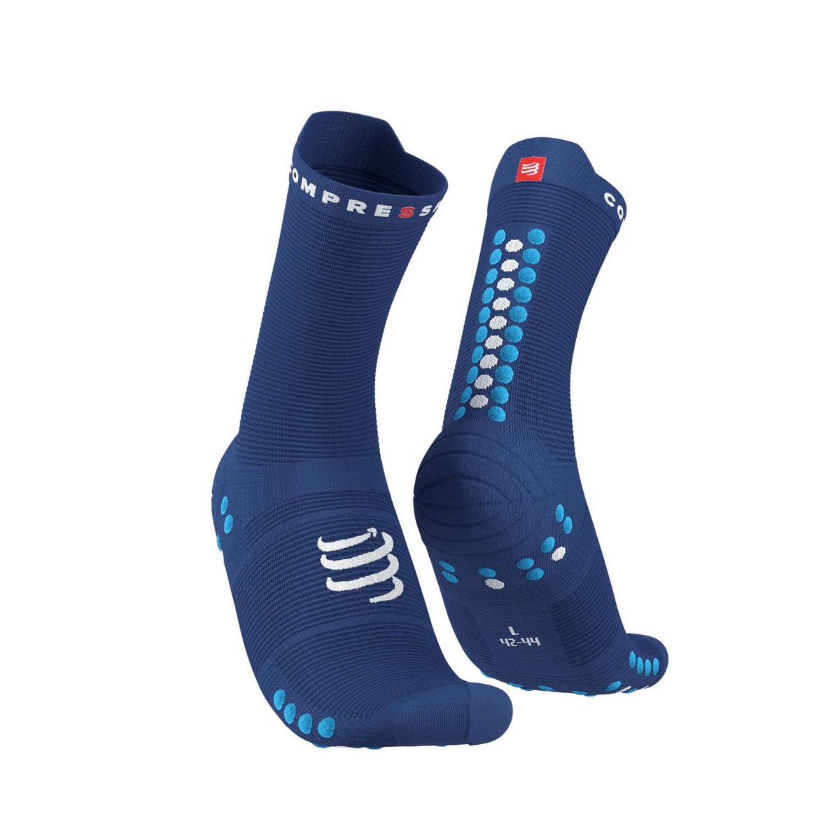 Compressport Pro Racing V4.0 Run High Socken Blau, Größe Größe 2