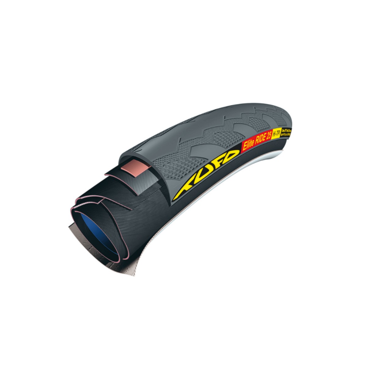 Tufo Elite Ride Schlauchreifen 700x23-25mm, mm-Typ Schwarz 28" x 23 mm