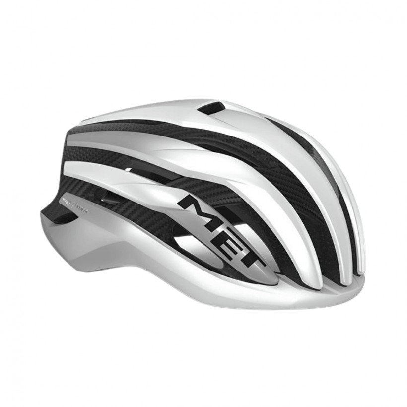 MET Trenta 3K Capacete de carbono MIPS White Silver Metal