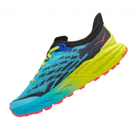 Zapatillas Hoka Speedgoat 5 Mujer Negro Amarillo Azul Trail