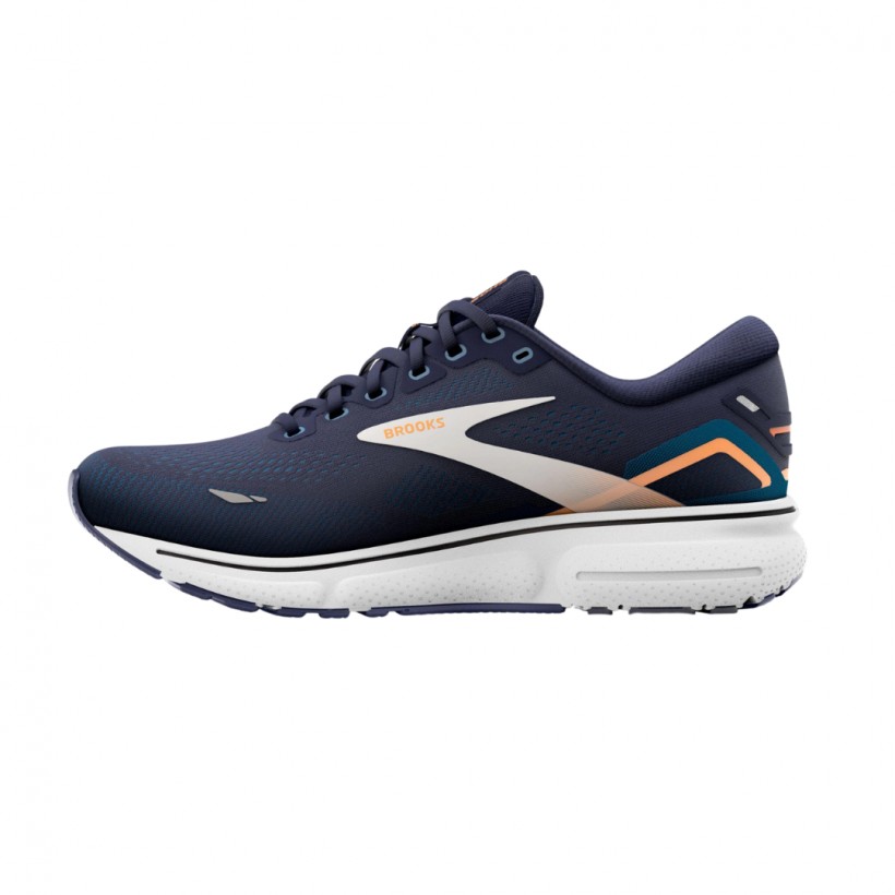 Tênis de corrida Brooks Ghost azul branco laranja SS l frete grátis