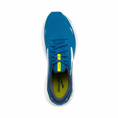 Tênis de corrida Brooks Ghost 15 azul branco amarelo SS23 l frete