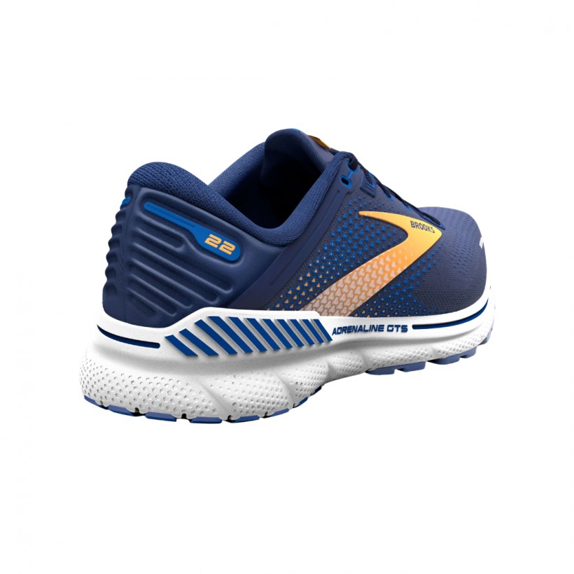 Sapatos Brooks Adrenaline GTS Azul Branco Laranja Envio grátis