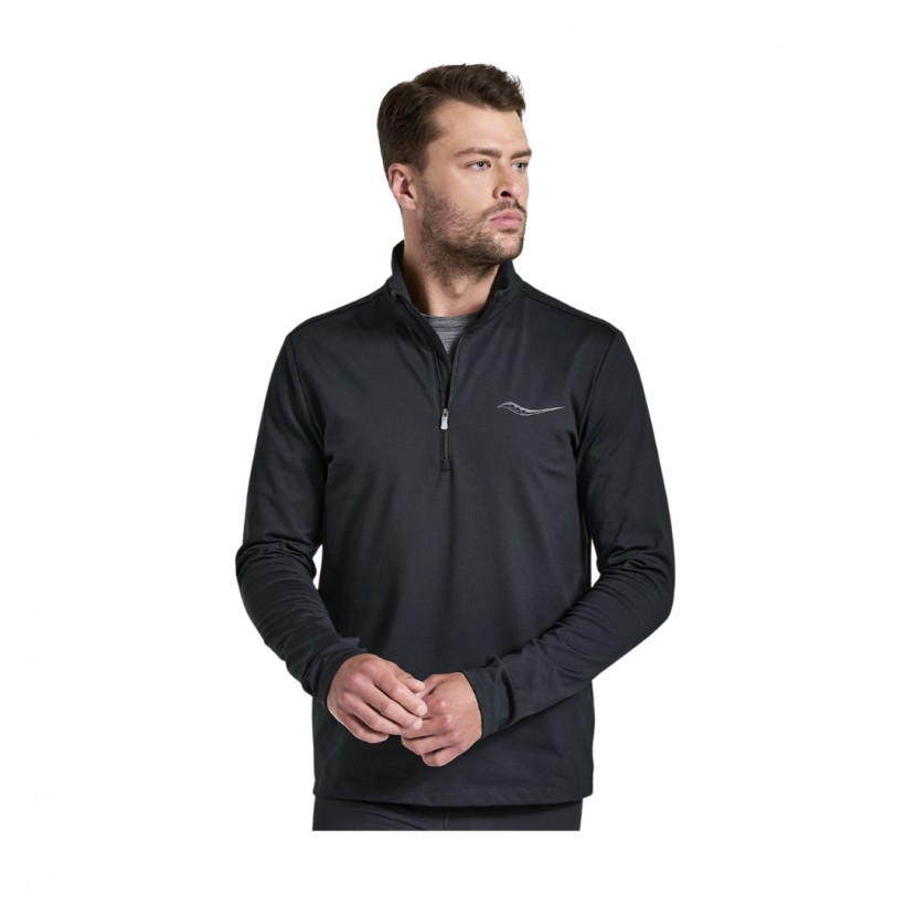 Comprar Camiseta Saucony Solstice Manga Larga 1 4 Zip Negro Mujer