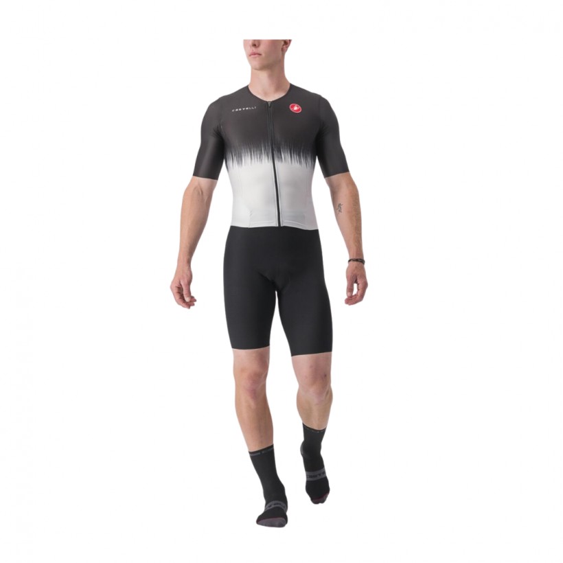 Trisuit Castelli Sanremo Ultra Speed ​​​​Kurzarm Schwarz Weiß