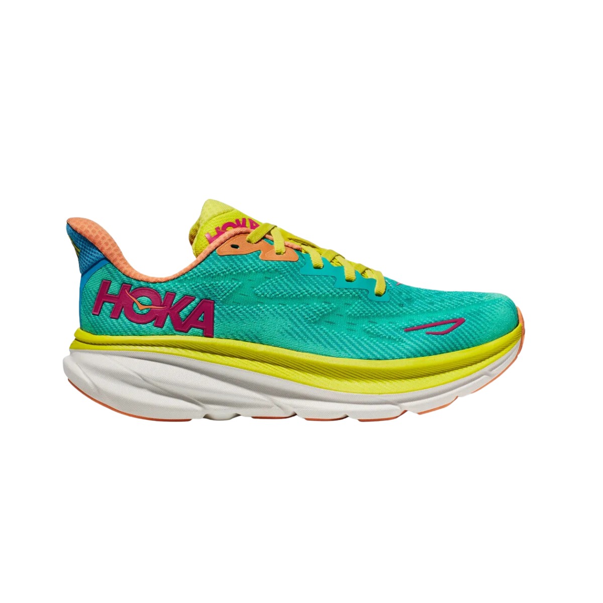 Buy Hoka One One Clifton 9 Turquoise Yellow SS23 Women's Shoes