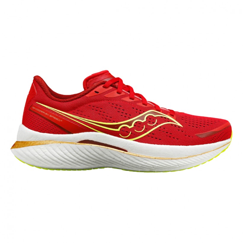 Chaussures Running Saucony Endorphin Speed 3 Blanc Rouge Homme