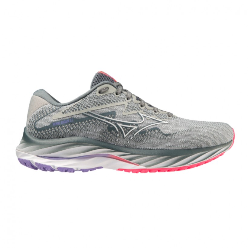 Zapatillas Mizuno Wave Rider 27 Gris AW23 Mujer Envio Inmediato