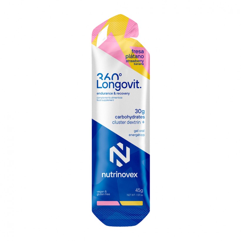 Gel Nutrinovex Longovit 360 Sabor Morango Banana