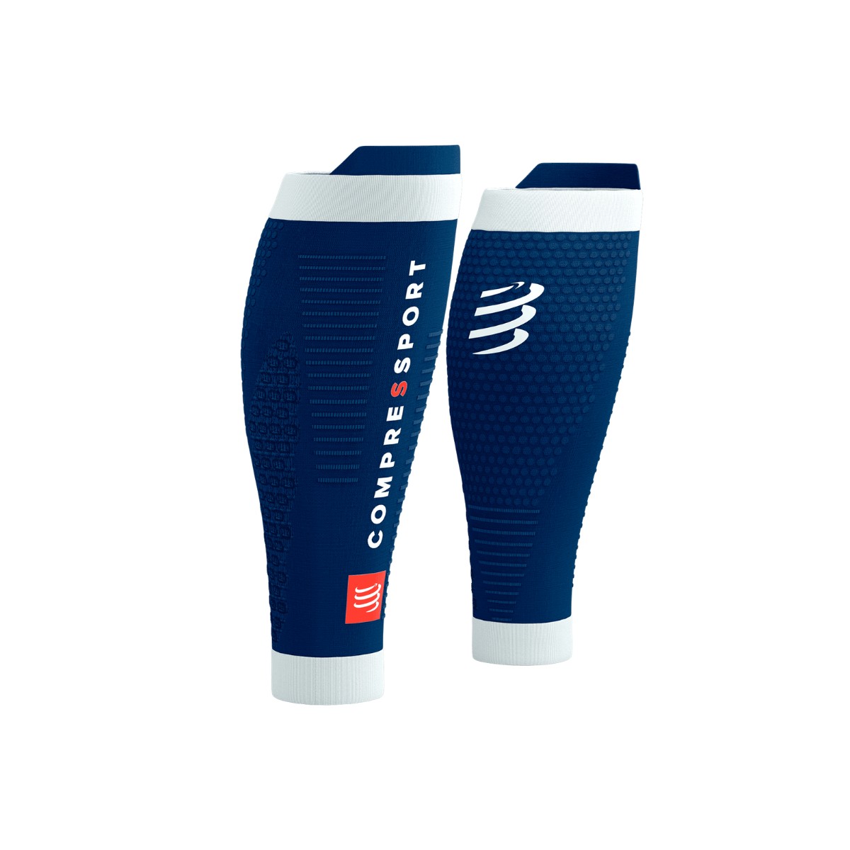 Kompressionsstrumpf Compressport R2 3.0 Blau Weiß, Größe Größe 2