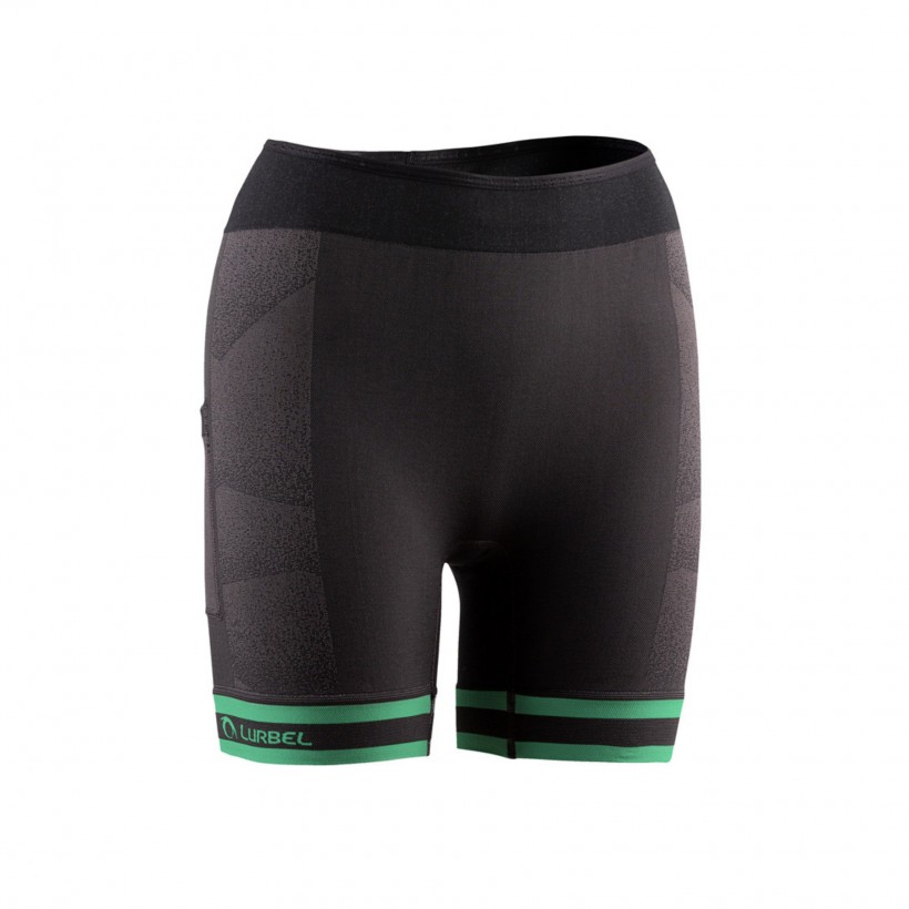 Leggings Corti Lurbel Spirit Nero Verde Donna