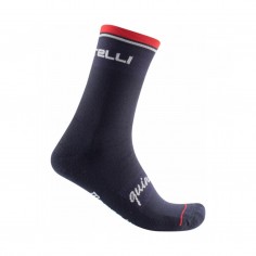 Castelli Quindici Soft Merino Blue Red Socks