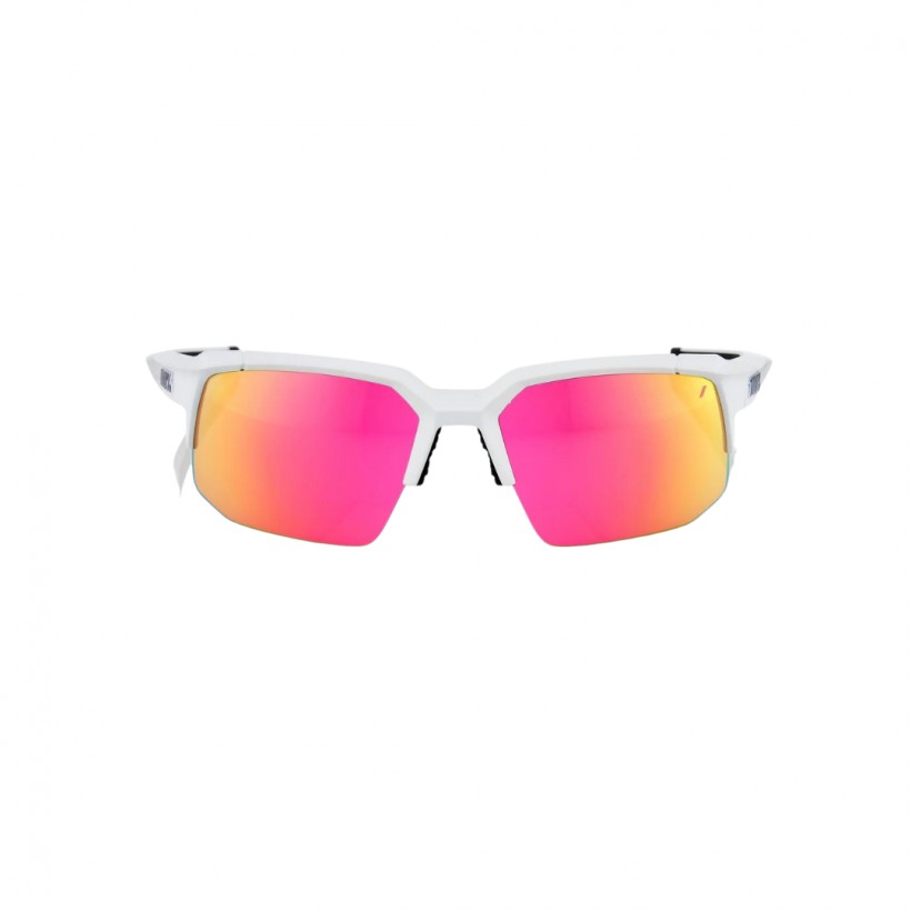 100% SPEEDCOUPE Soft Tact Pink White Glasses - Style and Performance