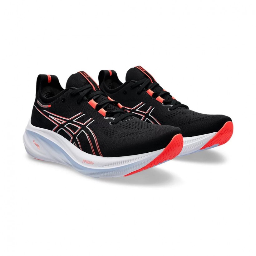 ASICS Nimbus 25 Zapatillas de Carretera para Hombre Negro Blanco Rojo 40.5  EU : : Moda