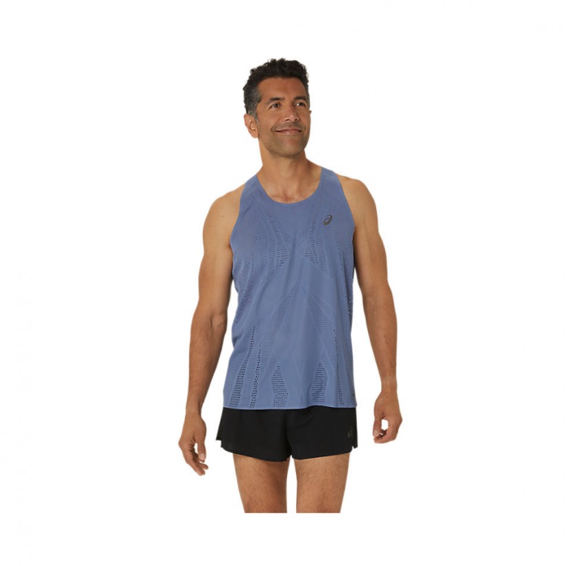 Asics Metarun Singlet Blue Sleeveless T-Shirt