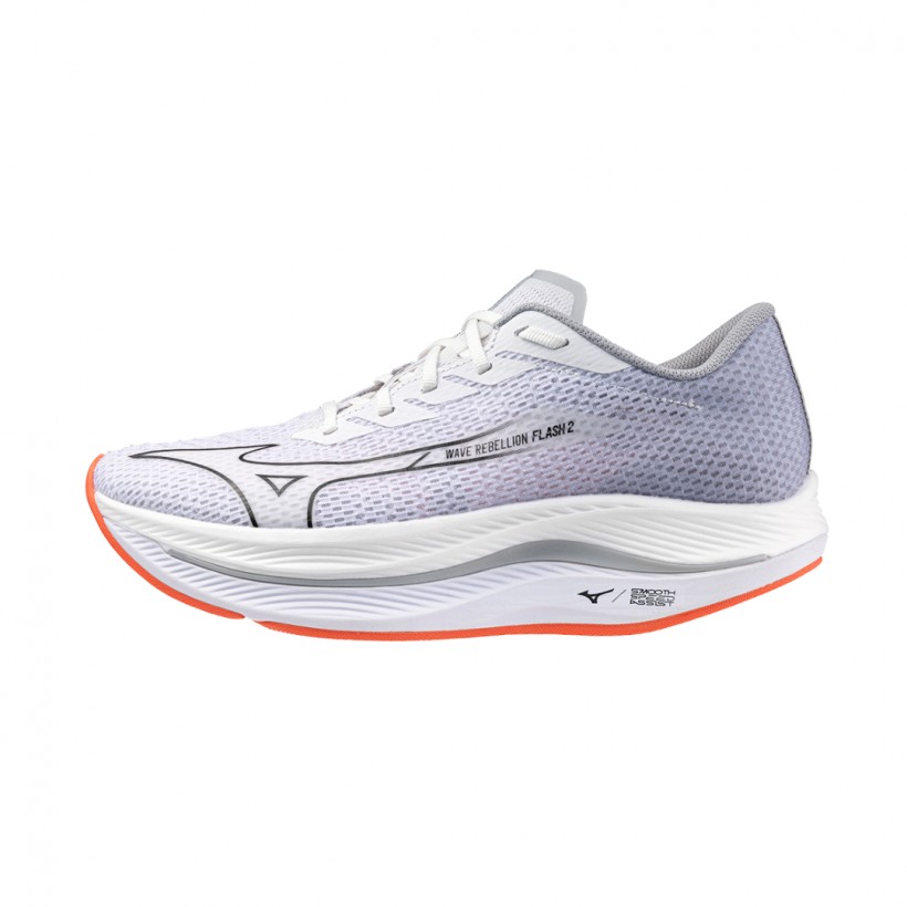 Baskets Mizuno Wave Rebellion Flash 2 Gris Blanc 