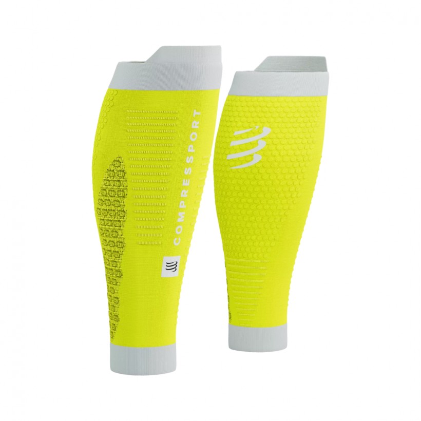 Compressport R2 3.0 Kompressionsstrümpfe Gelb Weiß