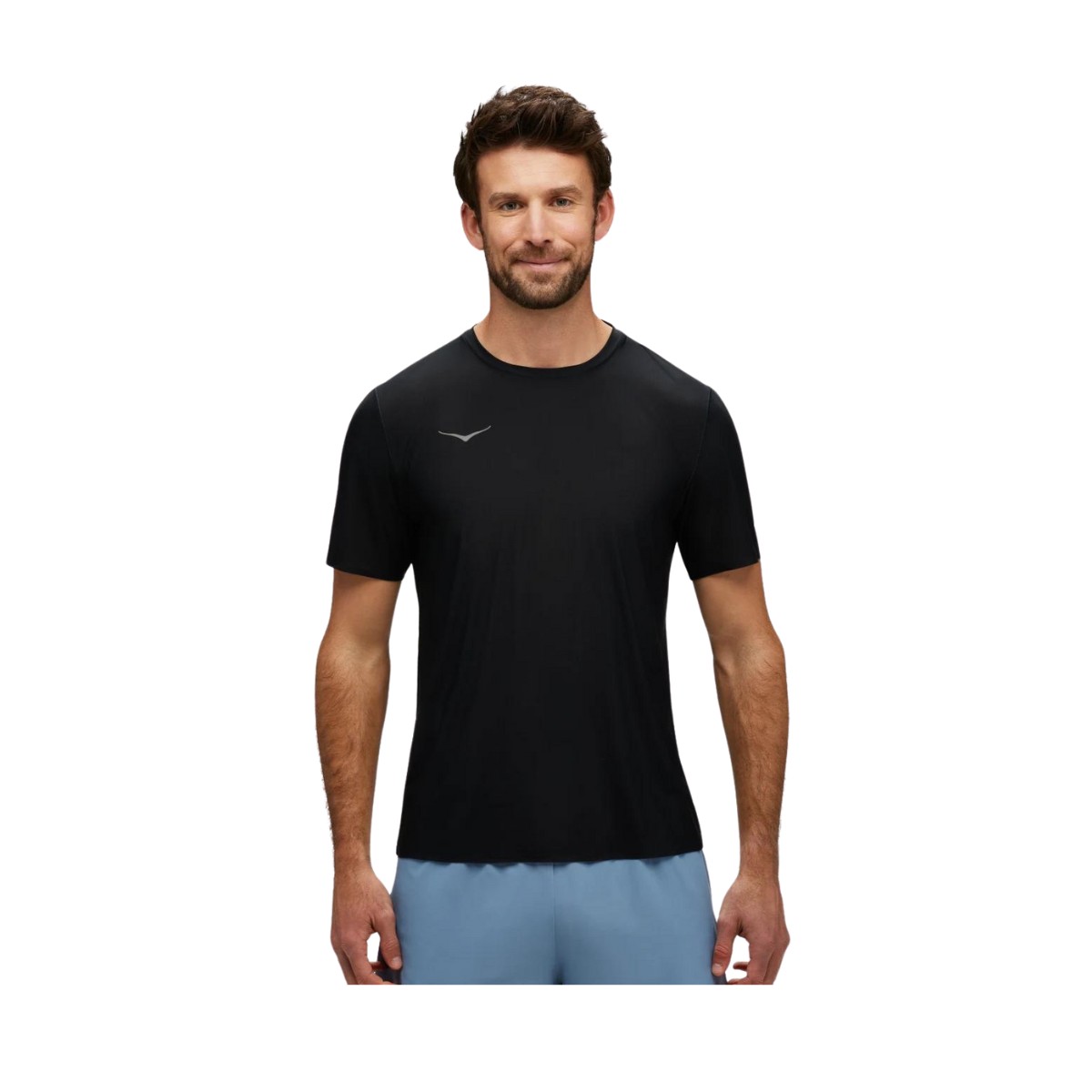 Hoka Airolite Kurzarm-Schwarz-T-Shirt, Größe L