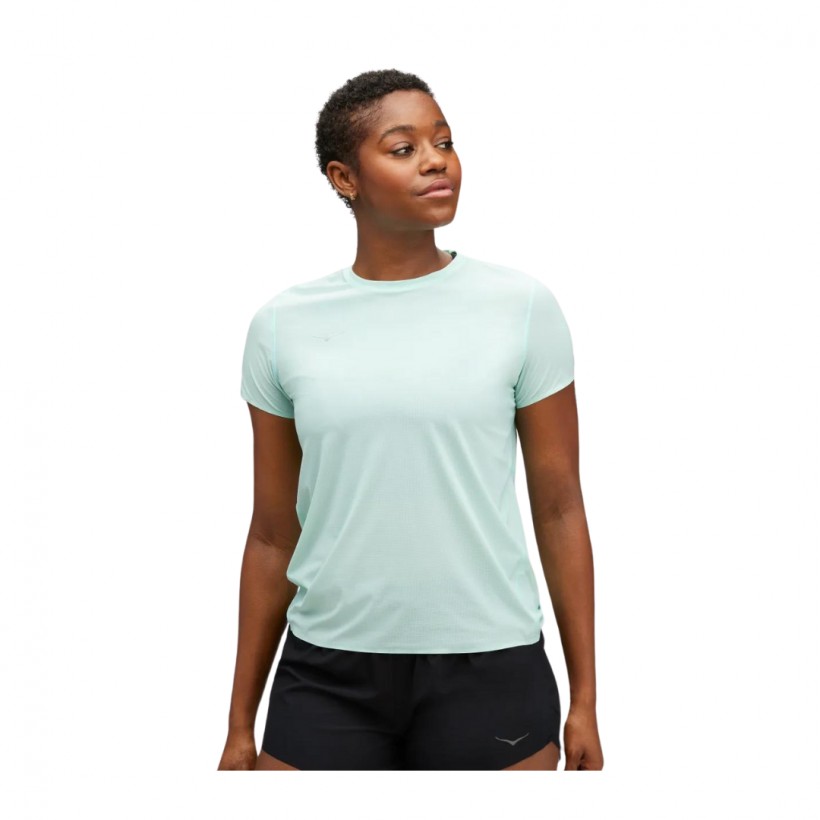 Camiseta Hoka Airolite Manga Corta Azul Mujer