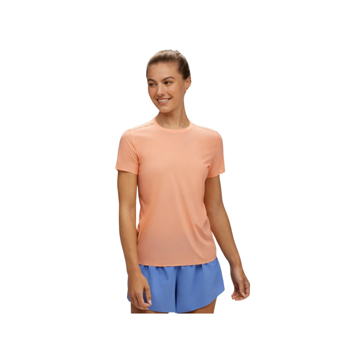 Hoka Airolite Kurzarm-Orange-Damen-T-Shirt, Größe XS.