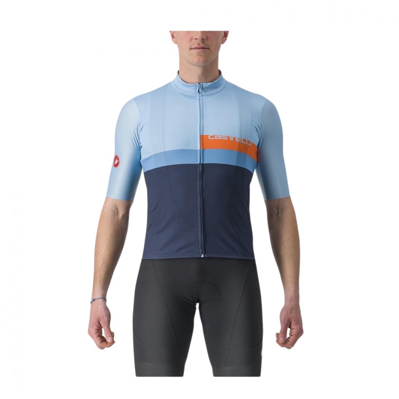 Castelli A Blocco Kurzarmtrikot Blau Schwarz