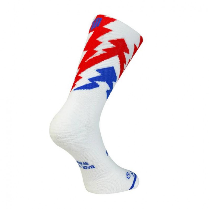 Chaussettes Sporcks Thunder White Blanc Rouge Bleu